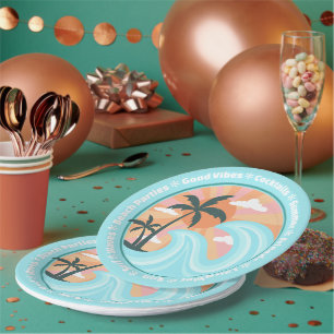 Tropical Island Vibes Motif Paper Plate