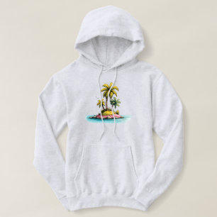 Tropical Island Vibes Palm Tree Graphic T-Shirt Hoodie