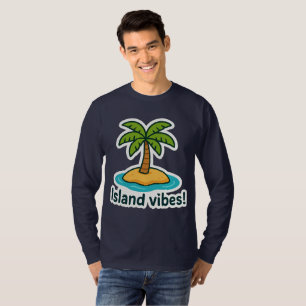 Tropical Island Vibes Palm Tree Sticker T-Shirt