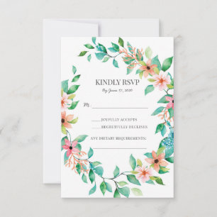 Tropical Island Wedding Luau RSVP cards