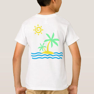 Tropical Island with Palm Trees and Sun T-Shirt