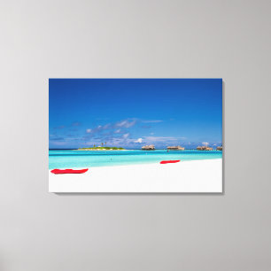 Tropical Island With Sandy Beach With Palm Trees Canvas Print