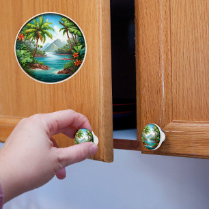 Tropical Islands Ceramic Knob