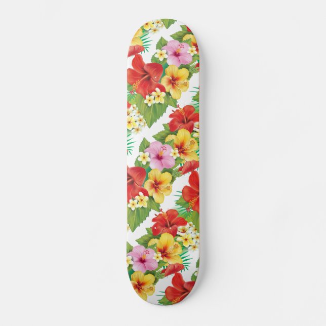 Tropical Islands Hibiscus Skateboard (Front)