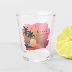 Tropical Isle Bridesmaid/Maid of Honour Pink ID581 Shot Glass