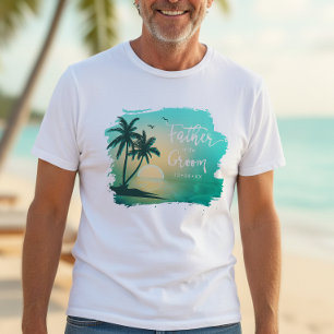 Tropical Isle Father of the Groom Teal ID581 T-Shirt