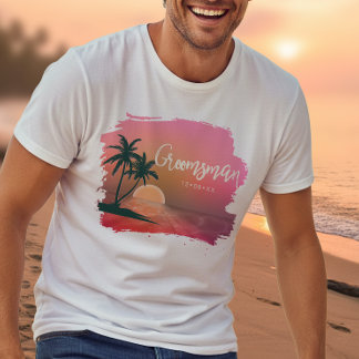 Tropical Isle Groomsman Pink ID581 T-Shirt