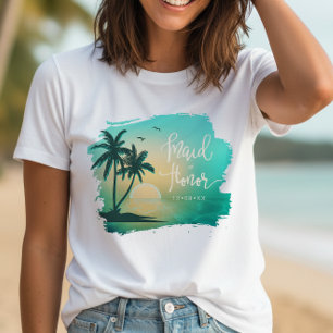 Tropical Isle Maid of Honour Teal ID581 T-Shirt