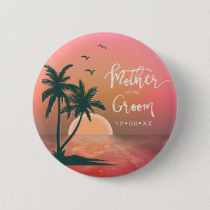 Tropical Isle Mother of the Groom Pink ID581 6 Cm Round Badge