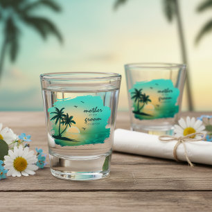 Tropical Isle Mother of the Groom Teal ID581 Shot Glass