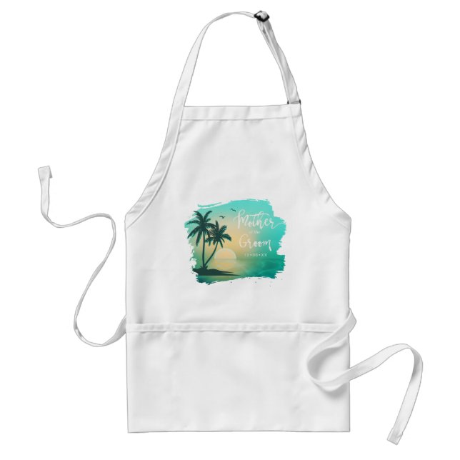 Tropical Isle Mother of the Groom Teal ID581 Standard Apron (Front)