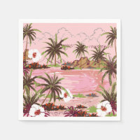 Tropical Isle Palms Plants and Pink Sea