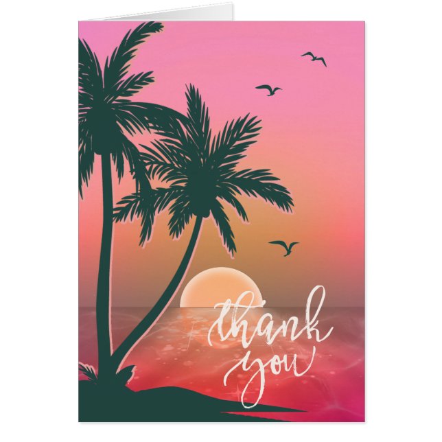 Tropical Isle Sunrise Thank You Pink ID581 (Front)