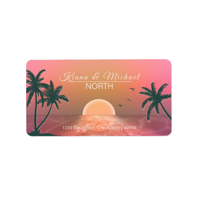 Tropical Isle Sunrise Wedding Pink ID581 Label (Front)