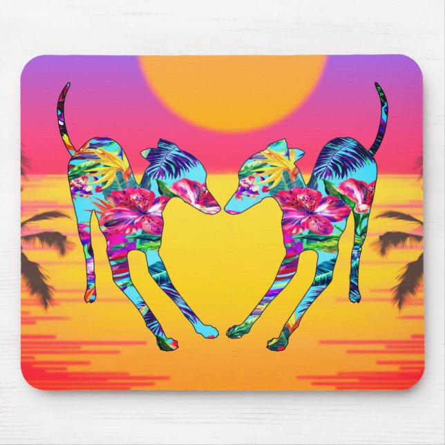 Tropical Italian Greyhound Mouse Pad (Front)