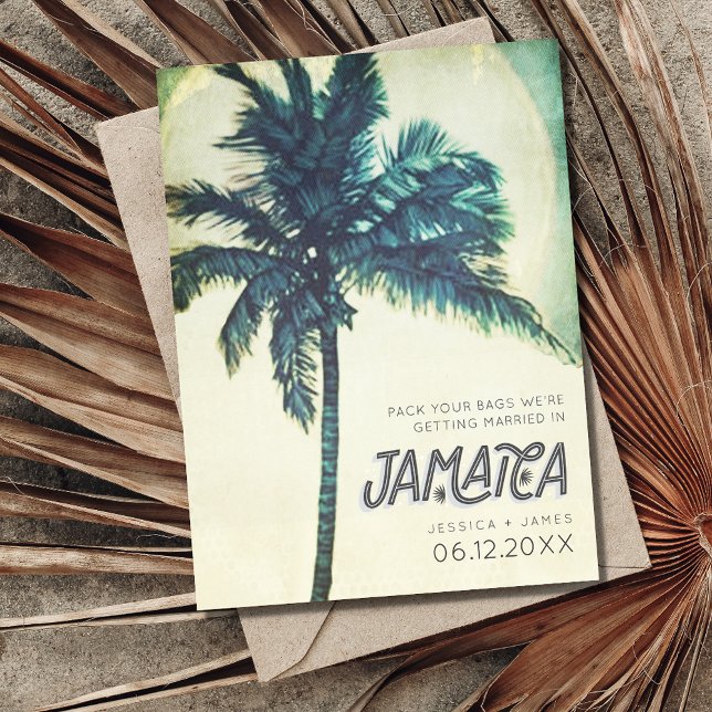 Tropical Jamaica Destination Wedding Save the Date Announcement Postcard (Creator Uploaded)