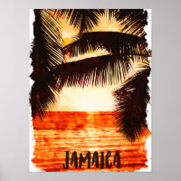 Tropical Jamaica Sunset Caribbean Island