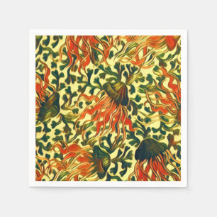 Tropical Jellyfish Underwater Ocean Sea Fine Art Napkin