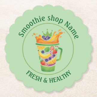 Tropical Juice Blend & Smoothie Juice shop Paper Coaster