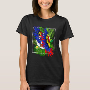 Tropical Jungle Animal Exotic Leaves Bird Macaw Pa T-Shirt