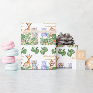 Tropical Jungle baby animals Wrapping Paper