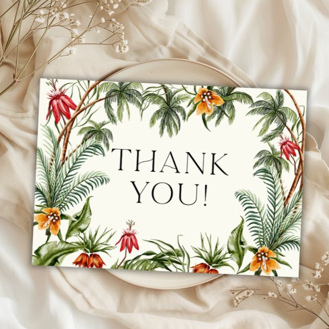 Tropical Jungle Baby Shower Thank You Card (Creator Uploaded)