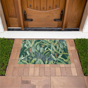 Tropical Jungle Banana Tree Strelitzia Doormat