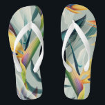 tropical jungle bird of paradise flip flops<br><div class="desc">Tropical jungle bird of paradise florals design flip flops with lush green palm leaves.</div>