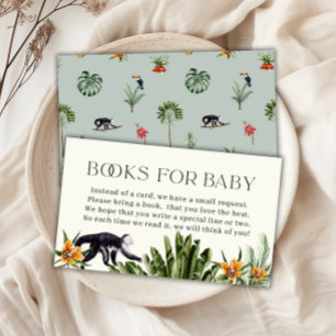 Tropical Jungle Boy Books for Baby Shower Enclosure Card