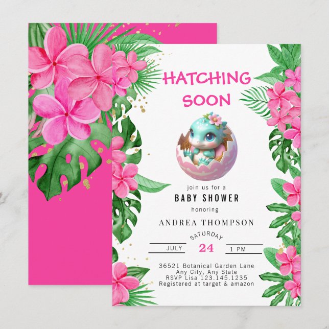 Tropical Jungle | Cute Baby Shower Invitation (Front/Back)