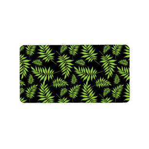 Tropical Jungle Dark Black Plant Lover Branches Label