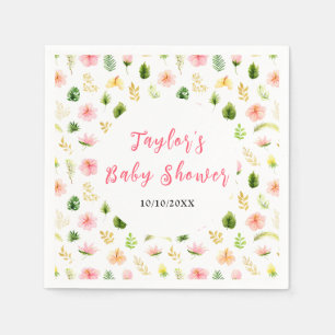 Tropical Jungle Floral Baby Shower Napkin