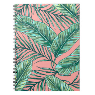 Tropical Jungle Floral: Palm Leaves Pattern Notebook