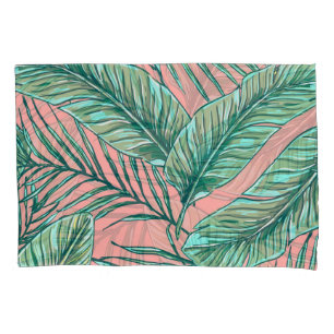 Tropical Jungle Floral: Palm Leaves Pattern Pillowcase