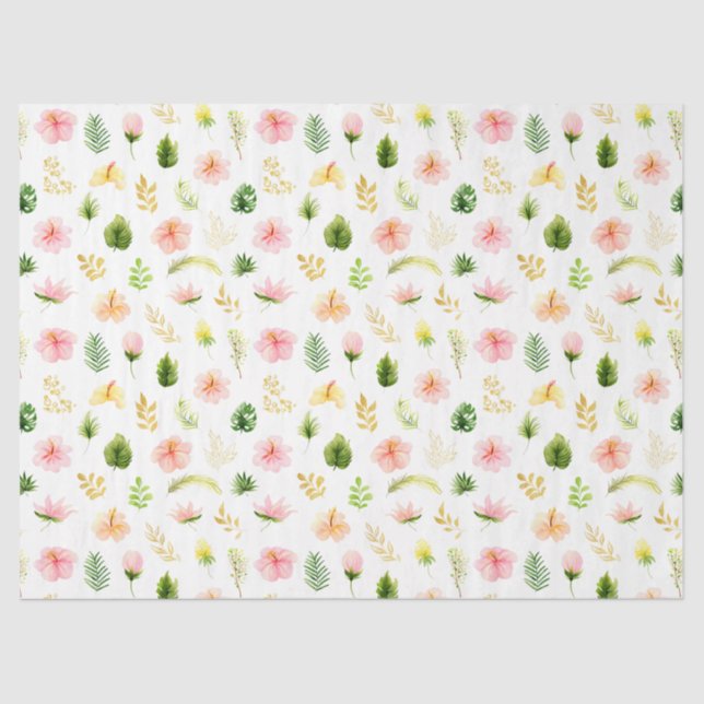 Tropical Jungle Floral Pattern Tissue Paper (Front)