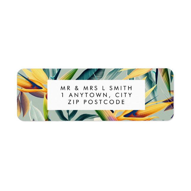 tropical jungle floral return address label (Front)