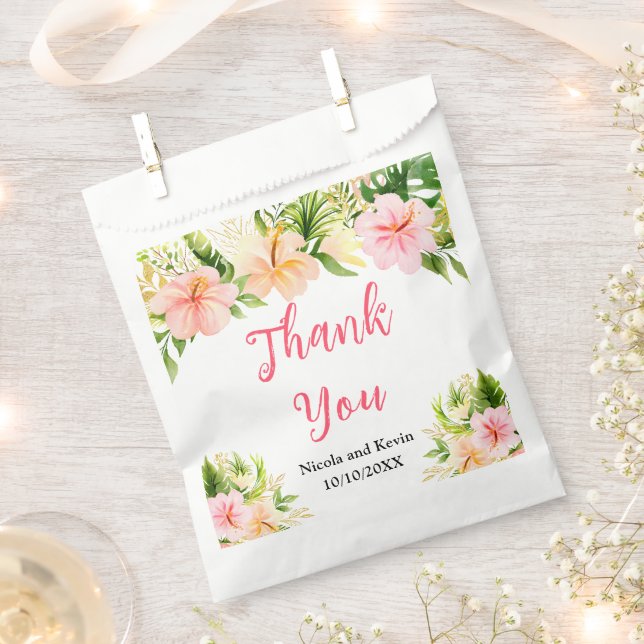 Tropical Jungle Floral Wedding Favour Bags (Clipped)