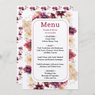Tropical Jungle Floral Wedding Menu