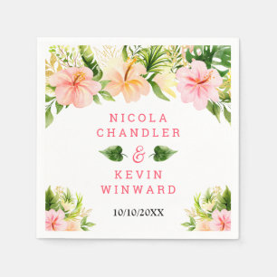 Tropical Jungle Floral Wedding Napkin
