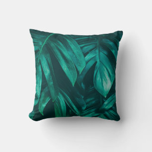 tropical jungle foliage,dark green leaf nature bac cushion