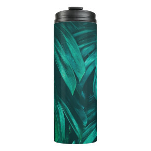 tropical jungle foliage,dark green leaf nature bac thermal tumbler