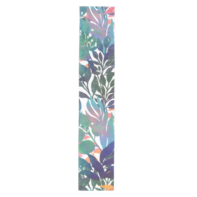Tropical Jungle Foliage Watercolor Greenery Medium Table Runner (Front)