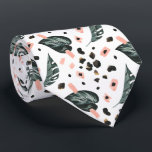Tropical Jungle Greenery | Pink Leopard Monogram Tie<br><div class="desc">Trendy monogrammed design. Classy and fashionable this tie makes the perfect accessory. Add your custom wording to this design by using the "Edit this design template" boxes on the right hand side of the item, or click the blue "Customize it" button to arrange the text, change the fonts and colors...</div>