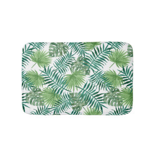Tropical Jungle Leaves Bath Mat