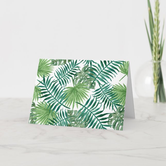 Tropical Jungle Leaves Card (Front)