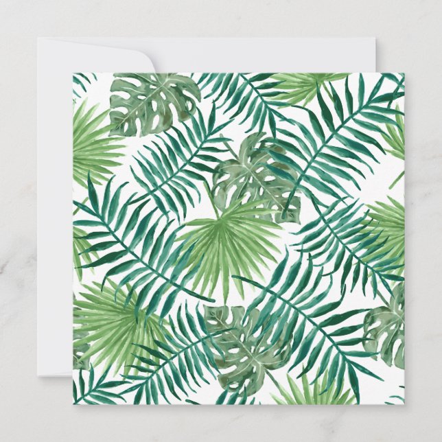 Tropical Jungle Leaves Card (Front)