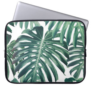 Tropical Jungle Leaves Floral Background Laptop Sleeve