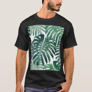 Tropical Jungle Leaves Floral Background T-Shirt