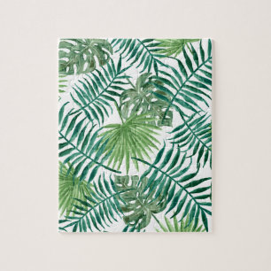 Tropical Jungle Leaves Jigsaw Puzzle
