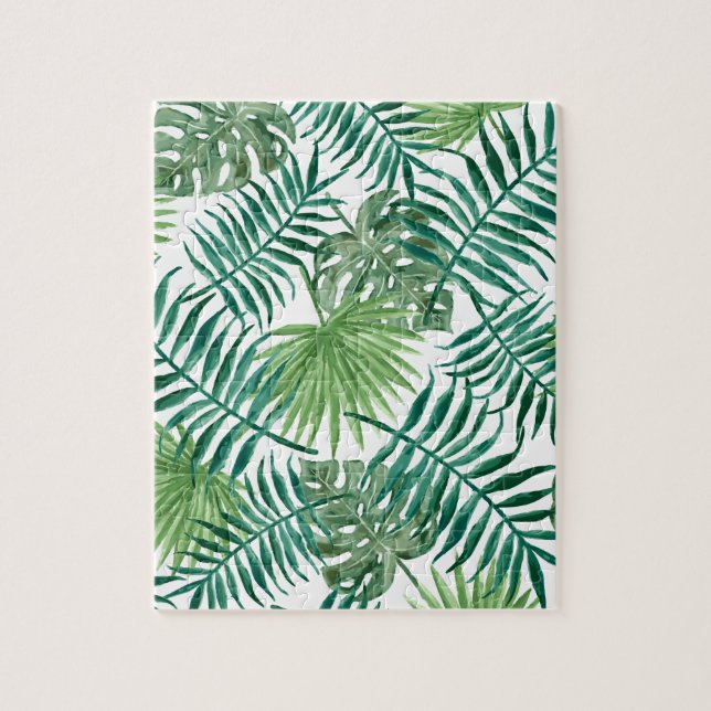 Tropical Jungle Leaves Jigsaw Puzzle